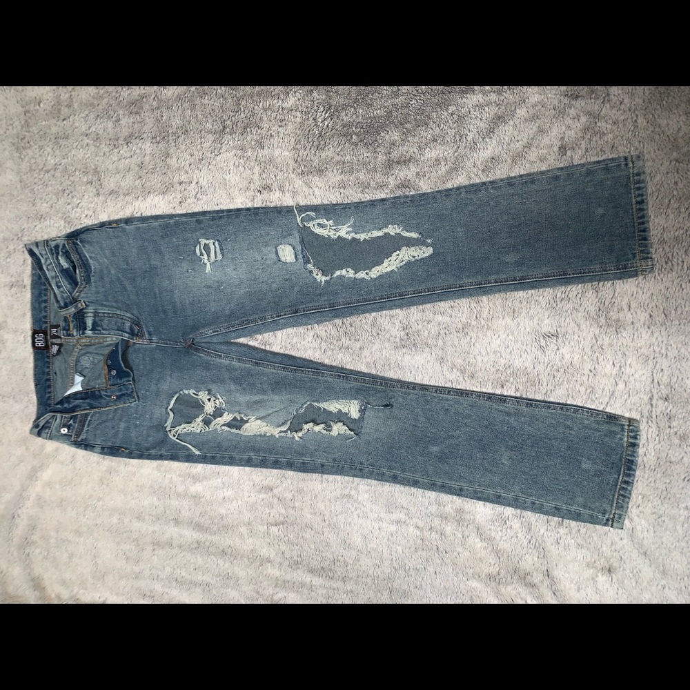 BDG High-Rise Mom Jean- Destroyed Light Wash